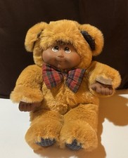 Vintage 1999 Kuddle Love Kids Plush 15  In Bear Suit Plaid Bow Tie