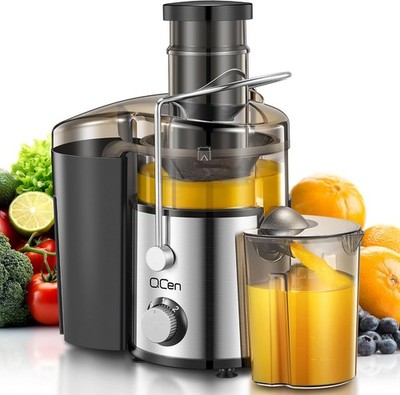 Stainless Steel 800W Juicer Extractor, 3'' Chute, 2 Speeds, Easy Cleaning