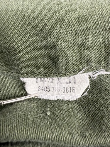Vtg US Army Field Shirt OG Cotton Sateen Vietnam 60s 70s Military Small 14.5x31 - Afbeelding 6 van 9