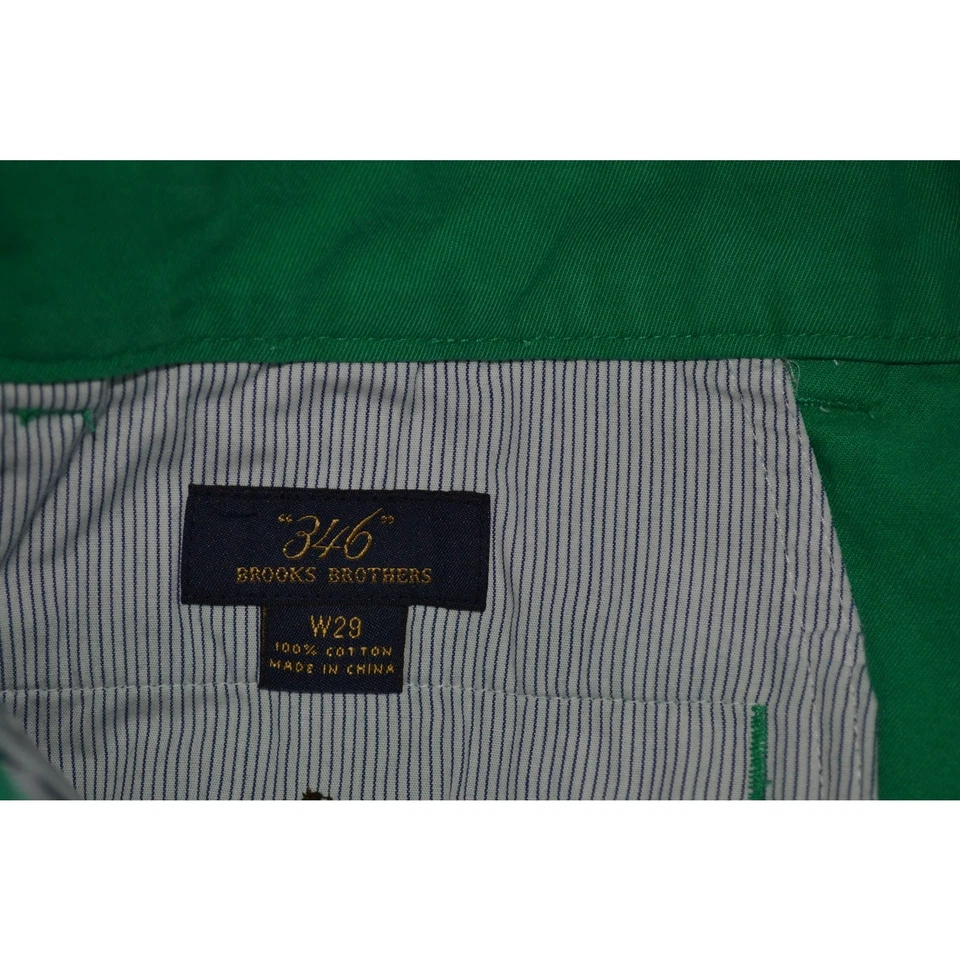 Brooks Brothers Shorts Chinos Khakis Golf Flat Front Green Teens Mens Size 29 - Image 3 of 4
