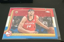 Asa Newell 2025-26 Topps Chrome Red White Blue Refractor Hawks #273