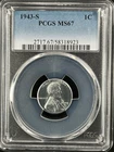 1943-S  1C  Lincoln Wheat One Cent  PCGS MS67  58318923