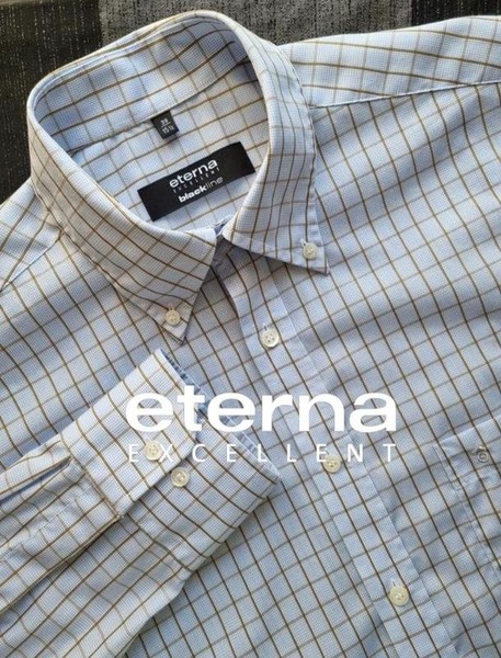Men ETERNA Shirt Khaki Cotton 38 / M / 46