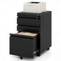 Rolling Metal Filing Cabinet Under-Desk Office Organizer w/5 Casters & 2 Keys