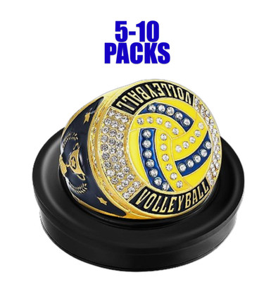 5/10  Packs Youth & Adult VOLLEYBALL TEAM Gift Rings (Gold)