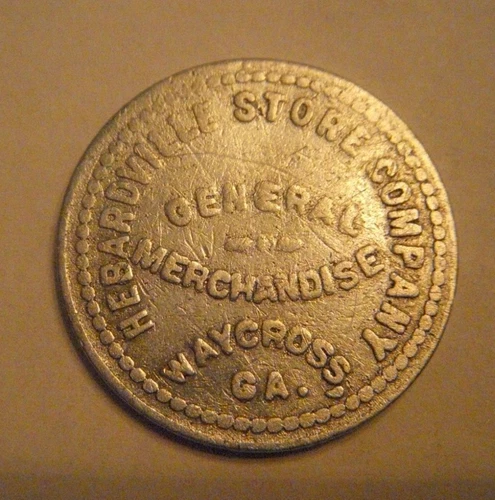 Hebardville Store Co., General Merchandise, Waycross, GA., Good for 10 Cents in