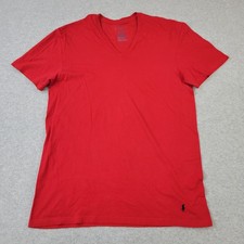 Polo Ralph Lauren Shirt Mens Large Red V-Neck Classic Fit PRL Pony Embroidery