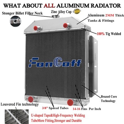 4 Row Aluminum Radiator For 1949~1953 50 Ford Cars Flathead Configuration V8 US