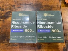 Lot Of 2 Reus Research Liposomal NAD Nicotinamide Riboside Resveratrol 80 Ct
