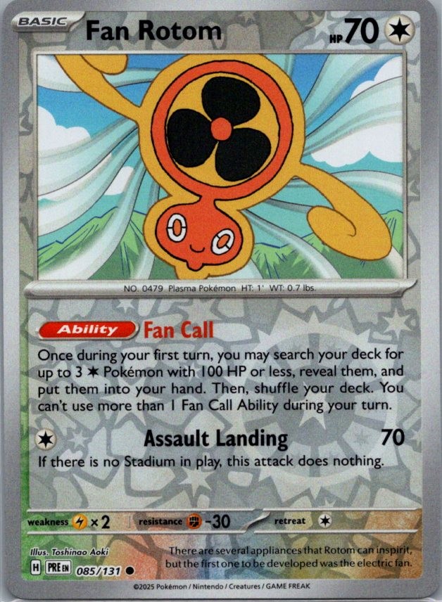 Fan Rotom 085/131 Common Reverse Holo SV: Prismatic Evolutions NM
