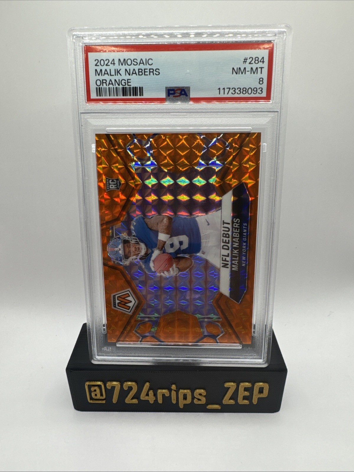 2024 Panini Mosaic - NFL Debut Malik Nabers #284 Orange Mosaic Prizm /199 (RC)