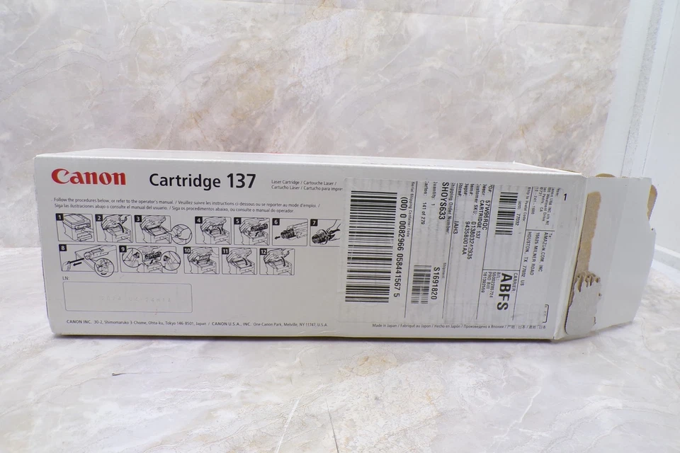 Cartucho de tóner Canon 137 impresora láser negro genuino nuevo caja abierta Foto 2 de 4