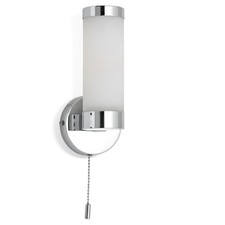 Image of Bathroom Wall Light Chrome Opal Glass IP44 E14 Modern Light