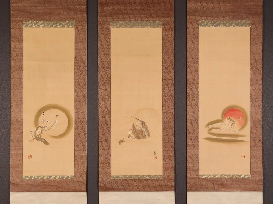不詳/作者不詳/山水画賛/中国画/布袋屋掛軸HJ-649 不詳/作者不詳