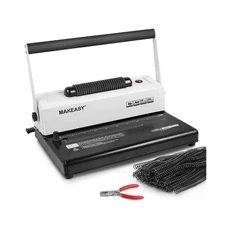 MAKEASY Coil Spiral Binding Machine - Manual Hole Punch - Electric Coil Inser...