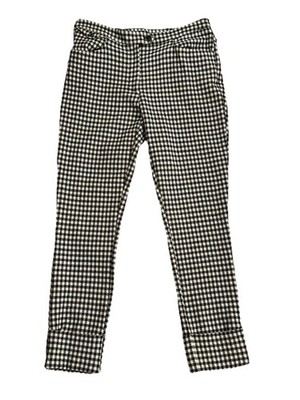 Anthropologie The Essential Cropped Flare Pants Black Checked NWT NEW 4 Cuffed