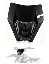 Dirt Bike Headlight with Turn Signals,Universal LED Motorcycle Head Black