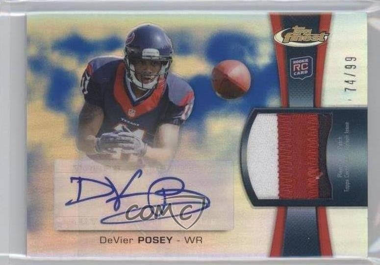2012 Topps Finest Rookie Blue Refractor 74/99 DeVier Posey RPA Patch Auto RC 0j6
