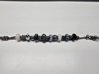 Seltenes TROLLBEADS Designer Armband, 16 Teilig aus 925er Silber -Top Verschluss