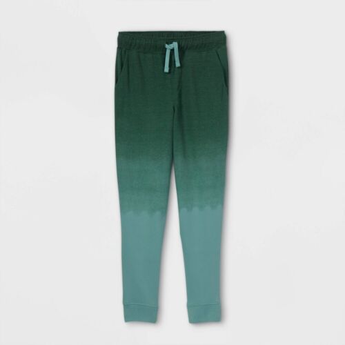 Cat & Jack Boys Green Cozy French Terry Knit Drawstring Jogger Pants Large Husky - Picture 2 of 3