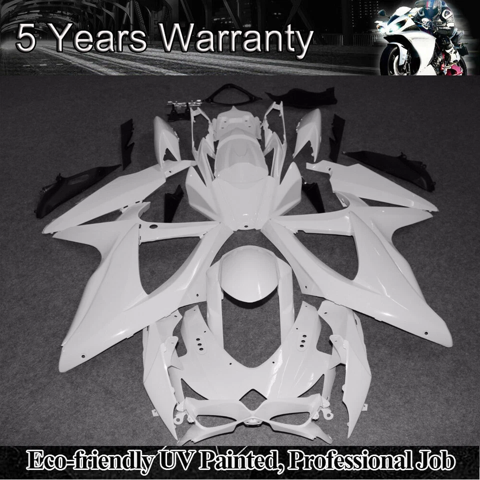 Pre-Drilled ABS Fairing Kit For Suzuki GSXR600 750 2008-2010 k8 Bodywork Frame Foto 2 de 4