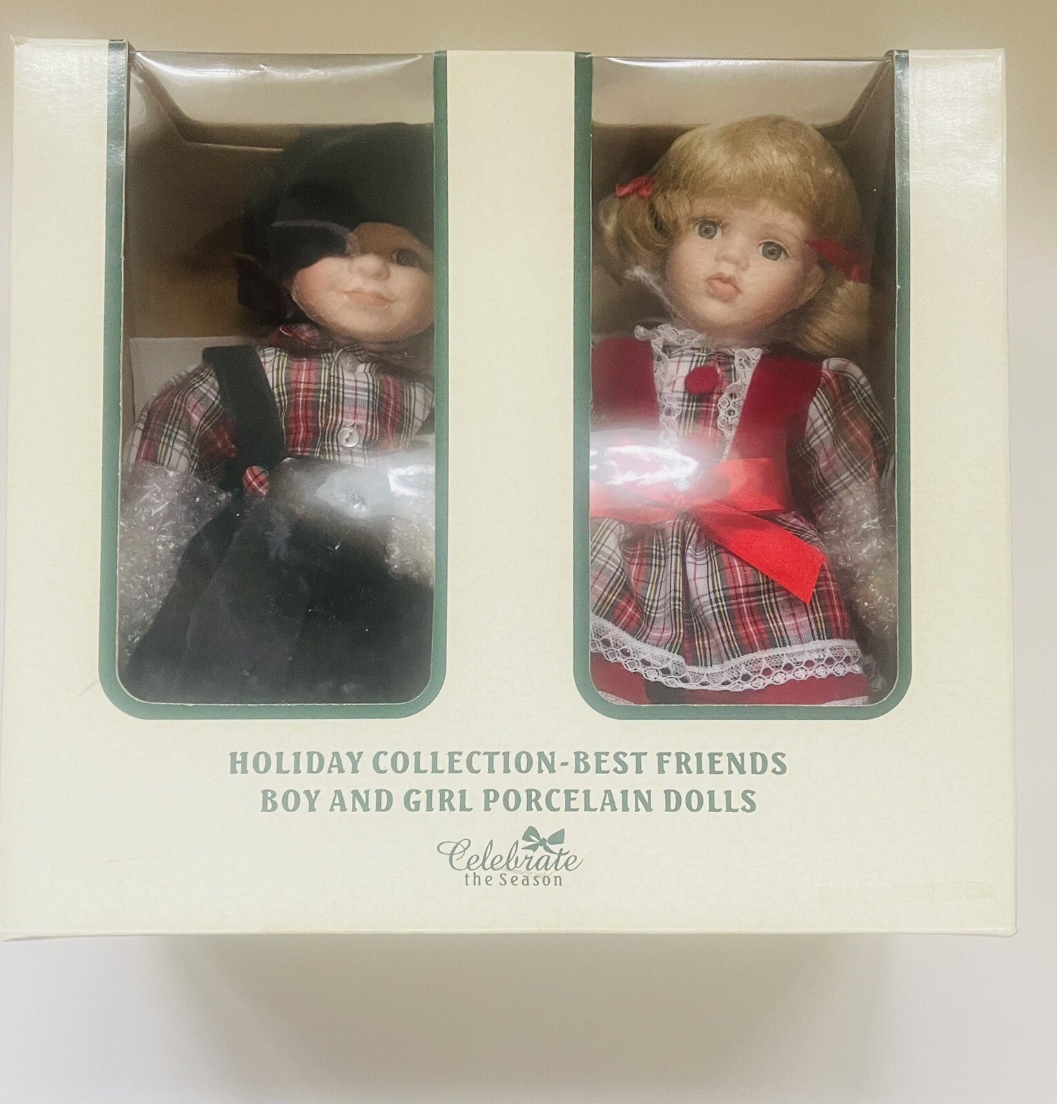 Celebrate The Season Holiday Collection-Best Friends Boy & Girl Porcelain Dolls