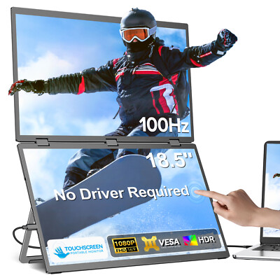 UPERFECT 18,5 Zoll Touchscreen 1080P FHD 100Hz Laptop Dual Bildschirm Monitore