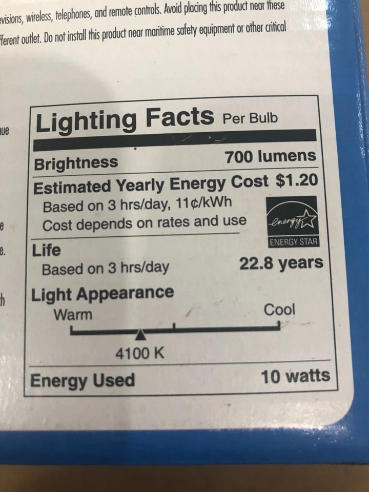 1 - TCP LED10BR3041K - R30 LED 120 Volt, 700 Lumens, 25,000 hours, 4100K, - New - Image 4 of 4