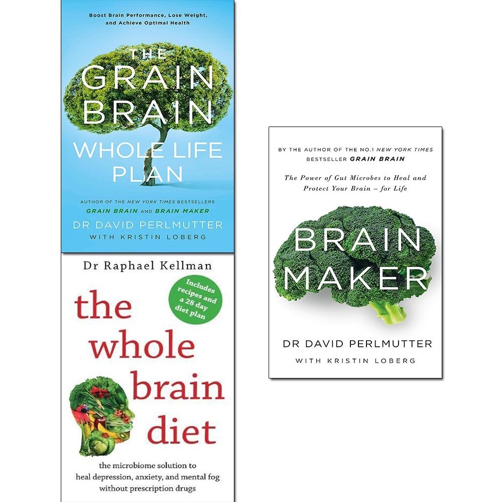 Brain maker, grain brain whole life plan and whole brain diet 3 books Set NEW