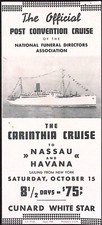 Cunard White Star Carintha Brochure National Funeral Directors Assn Cruise