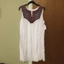 Dress Barn Westport White Sleeveless Dress 1X NWT