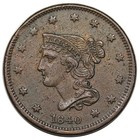 1840 Braided Hair Large Cent, Small over Large 18, N-2