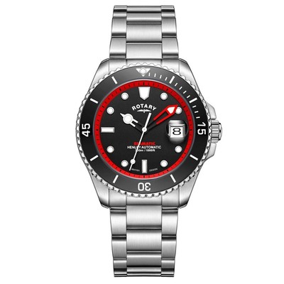 Dreh Taucheruhr Henley Seamatic Automatik schwarzes Ziffernblatt Datum 300m GB05430/81