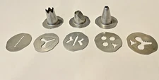 Vintage Lot Of Mirro Cookie Press Replacement 5 Discs And 3 Tips