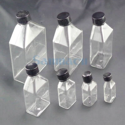 10-250ml Boro Glass Cell Culture Flask Tilted With Screw Cap Sample Bottle Lab