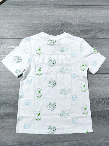 Minecraft Shirt Boys Medium 8 Earth White T-Shirt Tee Short Sleeve Fun Gift - Picture 5 of 7