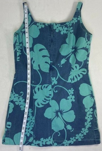 Lucky Brand Girls Denim Skirt Floral Sleeveless Square Neck Side Slit Zipper XL - Picture 7 of 11