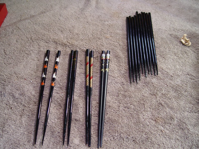 Lot(18) Chopsticks 4 Pairs MCM designer 1950's -  5 pairs Black  Great shape new