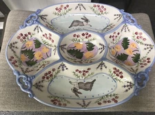 ZRIKE Danna Cullen MEADOW BUNNY Divided One Pc 15" Chip and Dip Server