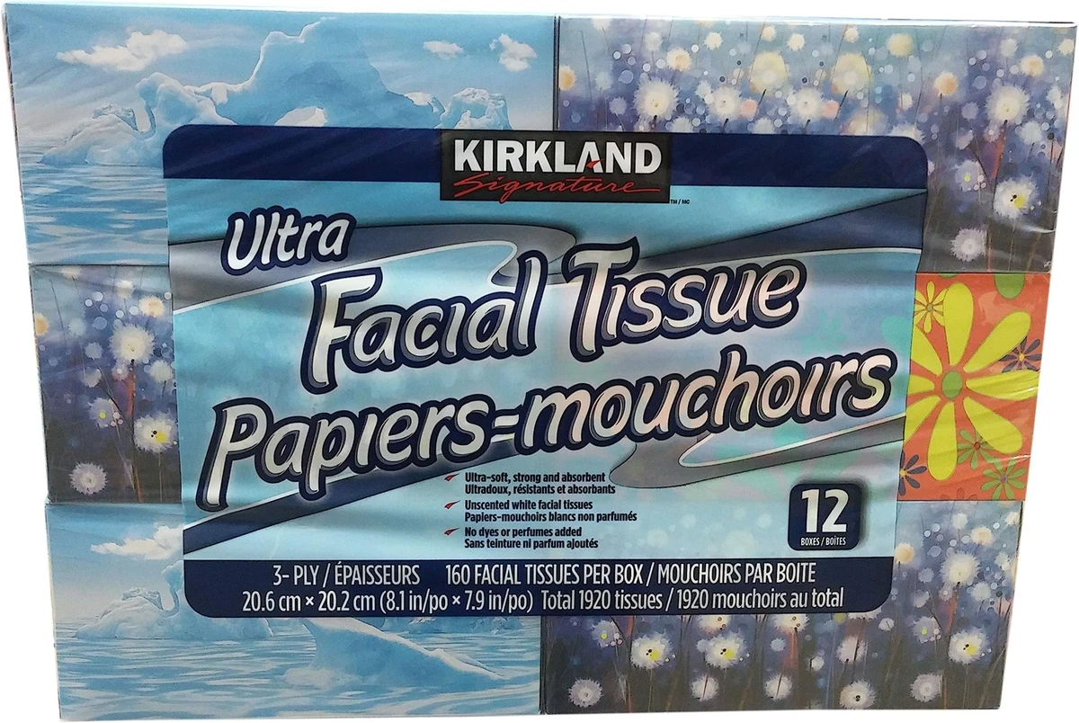 Kirkland Signature Facial Tissue, 3Ply, 84 Count (12 Pack), 60 OFF