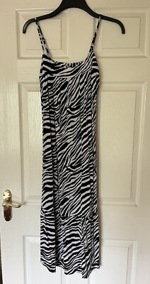 George Ladies black white Zebra Print Midi comfy loose fit