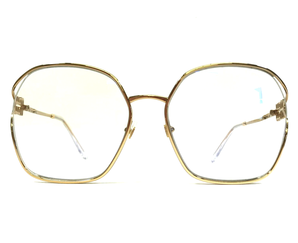 Miu Miu Eyeglasses Frames SMU 52W 5AK-08N Gold Oversized Miu Miu Eyeglasses Frames SMU 52W 5AK-08N Gold Oversized