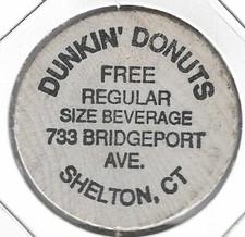 DUNKIN' DONUTS, 733 Bridgeport Ave., Shelton, Connecticut, Buffalo Wooden Nickel