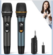 Handheld Wireless Microphone System With 2 Mics And Receiver With 160 Ft Range