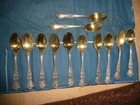 Set 12 Gorham CAMBRIDGE 4" DEMI SPOONS gold wash No mono Sterling 1899 NICE!