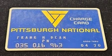 PITTSBURGH NATIONAL ~ Charge Card ~ exp 1970 ~ our item #CCB82
