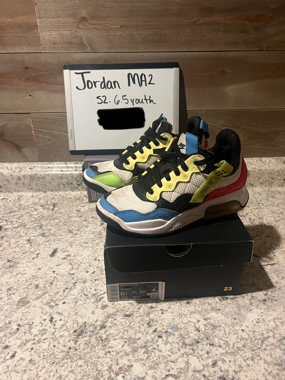 Taglia 6 5 (GS) Jordan MA2 Low White Coast