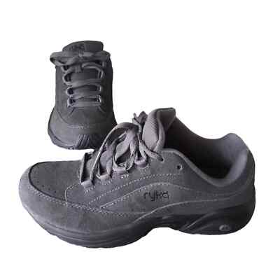 Ryka Walking Shoe Catalyst Suede Leather Size Women Sneakers Gray 