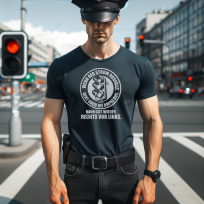 Wenn der Strom ausfällt,geht auch die Ampel aus-rechts vor links nur AfD T-Shirt