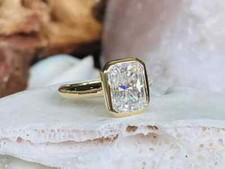 3 Ct Emerald Cut Lab-Created Diamond Women's Wedding Ring 14K Yellow Gold Plated